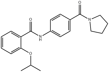 2-isopropoxy-N-[4-(1-pyrrolidinylcarbonyl)phenyl]benzamide 结构式