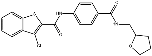 3-chloro-N-(4-{[(tetrahydro-2-furanylmethyl)amino]carbonyl}phenyl)-1-benzothiophene-2-carboxamide Structure