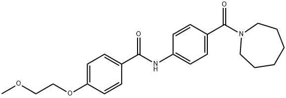 N-[4-(1-azepanylcarbonyl)phenyl]-4-(2-methoxyethoxy)benzamide 结构式