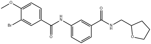 3-bromo-4-methoxy-N-(3-{[(tetrahydro-2-furanylmethyl)amino]carbonyl}phenyl)benzamide Structure