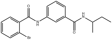 2-bromo-N-{3-[(sec-butylamino)carbonyl]phenyl}benzamide 结构式