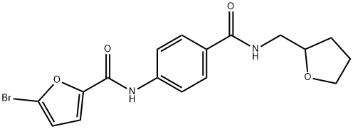 5-bromo-N-(4-{[(tetrahydro-2-furanylmethyl)amino]carbonyl}phenyl)-2-furamide Structure