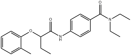 N,N-diethyl-4-{[2-(2-methylphenoxy)butanoyl]amino}benzamide Struktur