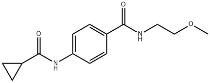 4-[(cyclopropylcarbonyl)amino]-N-(2-methoxyethyl)benzamide Struktur