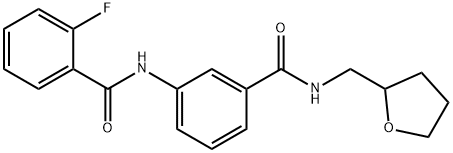 2-fluoro-N-(3-{[(tetrahydro-2-furanylmethyl)amino]carbonyl}phenyl)benzamide Struktur