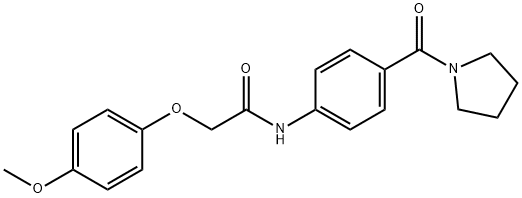 2-(4-methoxyphenoxy)-N-[4-(1-pyrrolidinylcarbonyl)phenyl]acetamide 结构式