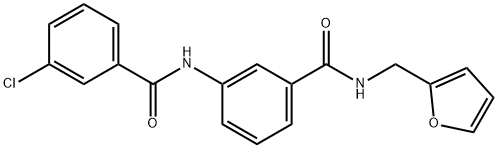 3-chloro-N-(3-{[(2-furylmethyl)amino]carbonyl}phenyl)benzamide,940508-00-9,结构式