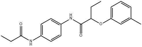 2-(3-methylphenoxy)-N-[4-(propionylamino)phenyl]butanamide Struktur