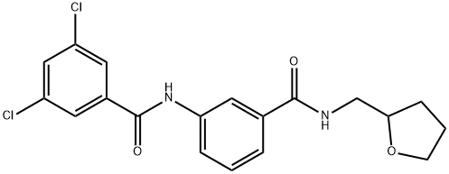 3,5-dichloro-N-(3-{[(tetrahydro-2-furanylmethyl)amino]carbonyl}phenyl)benzamide Struktur