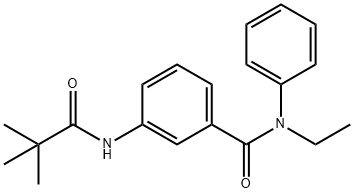 3-[(2,2-dimethylpropanoyl)amino]-N-ethyl-N-phenylbenzamide 化学構造式