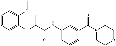2-(2-methoxyphenoxy)-N-[3-(4-morpholinylcarbonyl)phenyl]propanamide 结构式