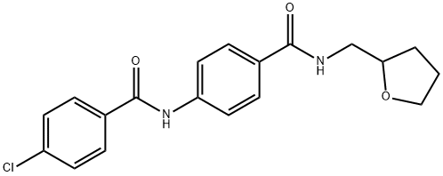 4-chloro-N-(4-{[(tetrahydro-2-furanylmethyl)amino]carbonyl}phenyl)benzamide Struktur