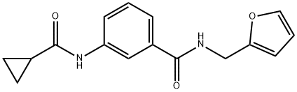 3-[(cyclopropylcarbonyl)amino]-N-(2-furylmethyl)benzamide 化学構造式