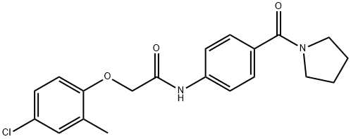 2-(4-chloro-2-methylphenoxy)-N-[4-(1-pyrrolidinylcarbonyl)phenyl]acetamide Structure