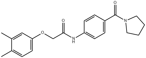 2-(3,4-dimethylphenoxy)-N-[4-(1-pyrrolidinylcarbonyl)phenyl]acetamide Structure