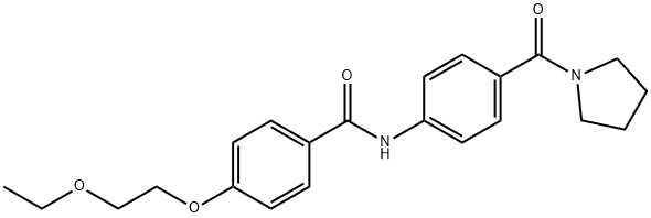 4-(2-ethoxyethoxy)-N-[4-(1-pyrrolidinylcarbonyl)phenyl]benzamide Struktur