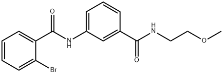 2-bromo-N-(3-{[(2-methoxyethyl)amino]carbonyl}phenyl)benzamide 化学構造式