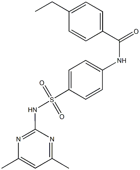 N-(4-{[(4,6-dimethyl-2-pyrimidinyl)amino]sulfonyl}phenyl)-4-ethylbenzamide 化学構造式