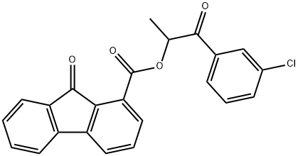 2-(3-chlorophenyl)-1-methyl-2-oxoethyl 9-oxo-9H-fluorene-1-carboxylate 结构式