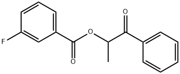 1-methyl-2-oxo-2-phenylethyl 3-fluorobenzoate Struktur