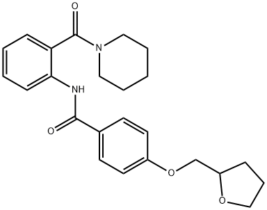 N-[2-(1-piperidinylcarbonyl)phenyl]-4-(tetrahydro-2-furanylmethoxy)benzamide Structure