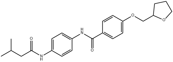 N-{4-[(3-methylbutanoyl)amino]phenyl}-4-(tetrahydro-2-furanylmethoxy)benzamide,941859-17-2,结构式