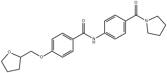 N-[4-(1-pyrrolidinylcarbonyl)phenyl]-4-(tetrahydro-2-furanylmethoxy)benzamide Struktur