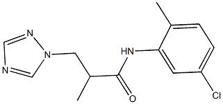 N-(5-chloro-2-methylphenyl)-2-methyl-3-(1H-1,2,4-triazol-1-yl)propanamide 化学構造式