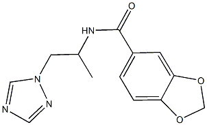 N-[1-methyl-2-(1H-1,2,4-triazol-1-yl)ethyl]-1,3-benzodioxole-5-carboxamide,942357-10-0,结构式