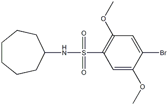 4-bromo-N-cycloheptyl-2,5-dimethoxybenzenesulfonamide,942357-16-6,结构式