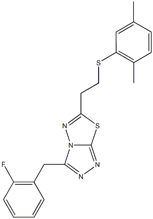 2,5-dimethylphenyl 2-[3-(2-fluorobenzyl)[1,2,4]triazolo[3,4-b][1,3,4]thiadiazol-6-yl]ethyl sulfide,942357-20-2,结构式