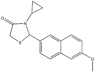 3-cyclopropyl-2-(6-methoxy-2-naphthyl)-1,3-thiazolidin-4-one 结构式