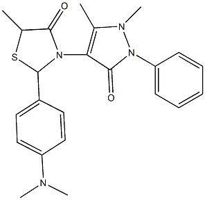 2-[4-(dimethylamino)phenyl]-3-(1,5-dimethyl-3-oxo-2-phenyl-2,3-dihydro-1H-pyrazol-4-yl)-5-methyl-1,3-thiazolidin-4-one|