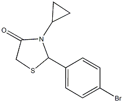 2-(4-bromophenyl)-3-cyclopropyl-1,3-thiazolidin-4-one Structure