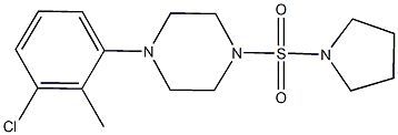 1-(3-chloro-2-methylphenyl)-4-(1-pyrrolidinylsulfonyl)piperazine,942358-22-7,结构式