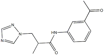 N-(3-acetylphenyl)-2-methyl-3-(1H-1,2,4-triazol-1-yl)propanamide,942358-88-5,结构式