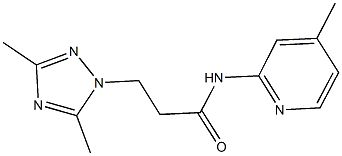 3-(3,5-dimethyl-1H-1,2,4-triazol-1-yl)-N-(4-methyl-2-pyridinyl)propanamide 化学構造式