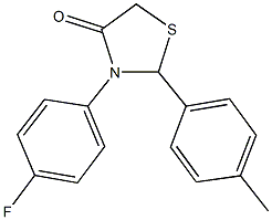 3-(4-fluorophenyl)-2-(4-methylphenyl)-1,3-thiazolidin-4-one Struktur