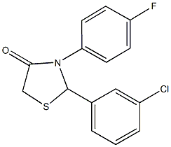 2-(3-chlorophenyl)-3-(4-fluorophenyl)-1,3-thiazolidin-4-one,942359-04-8,结构式