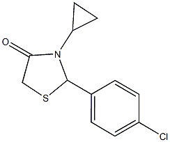 2-(4-chlorophenyl)-3-cyclopropyl-1,3-thiazolidin-4-one|