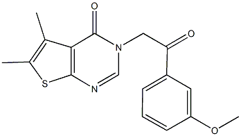 3-[2-(3-methoxyphenyl)-2-oxoethyl]-5,6-dimethylthieno[2,3-d]pyrimidin-4(3H)-one Struktur