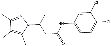 N-(3,4-dichlorophenyl)-3-(3,4,5-trimethyl-1H-pyrazol-1-yl)butanamide Structure