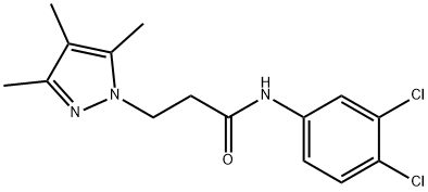 N-(3,4-dichlorophenyl)-3-(3,4,5-trimethyl-1H-pyrazol-1-yl)propanamide Structure