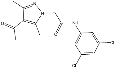 2-(4-acetyl-3,5-dimethyl-1H-pyrazol-1-yl)-N-(3,5-dichlorophenyl)acetamide Struktur