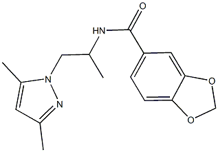 N-[2-(3,5-dimethyl-1H-pyrazol-1-yl)-1-methylethyl]-1,3-benzodioxole-5-carboxamide Structure