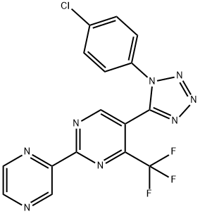 943408-23-9 5-[1-(4-chlorophenyl)-1H-tetraazol-5-yl]-2-(2-pyrazinyl)-4-(trifluoromethyl)pyrimidine