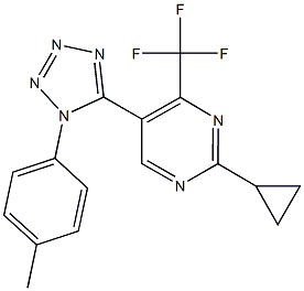 2-cyclopropyl-5-[1-(4-methylphenyl)-1H-tetraazol-5-yl]-4-(trifluoromethyl)pyrimidine Structure