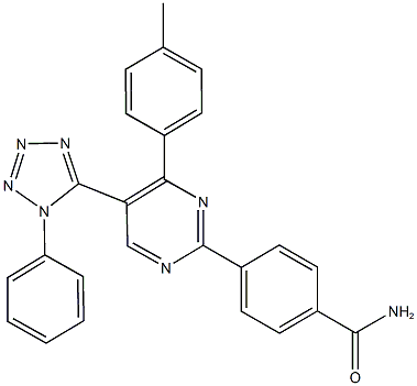 4-[4-(4-methylphenyl)-5-(1-phenyl-1H-tetraazol-5-yl)-2-pyrimidinyl]benzamide|