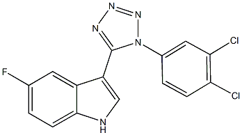 3-[1-(3,4-dichlorophenyl)-1H-tetraazol-5-yl]-5-fluoro-1H-indole Struktur