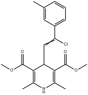 dimethyl 4-[2-chloro-2-(3-methylphenyl)vinyl]-2,6-dimethyl-1,4-dihydro-3,5-pyridinedicarboxylate 化学構造式